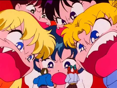 Usagi Rei Makoto Ami And Minako Angry At Naru And Umino Sailor Moon Personajes Sailor