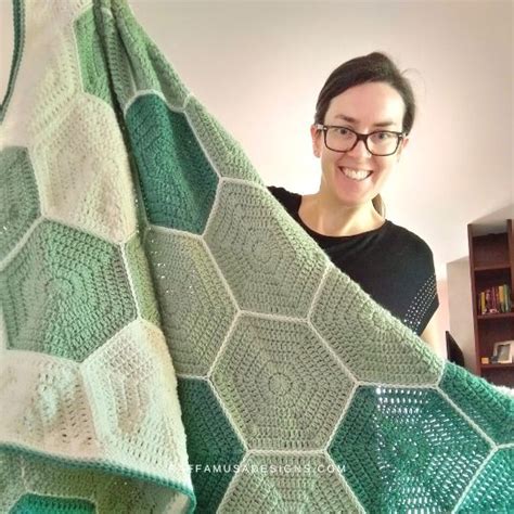 Crochet Solid Hexagons Throw Blanket Free Pattern