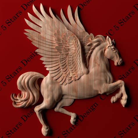 Wood Carving Pegasus For The Wall Home Decor Etsy Uk