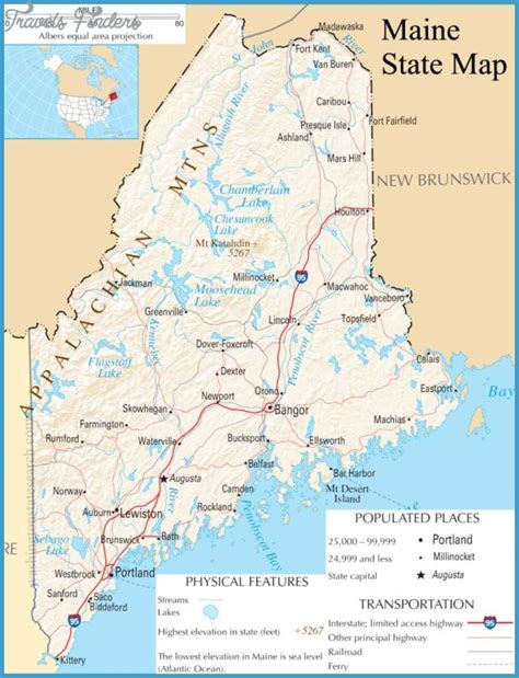 Maine Map - TravelsFinders.Com