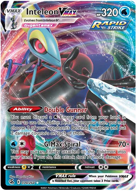 Inteleon Vmax Fusion Strike Pokemon Card