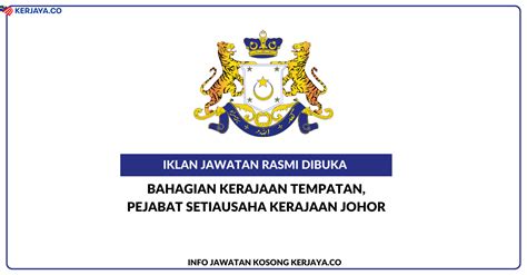 Bahagian Kerajaan Tempatan Pejabat Setiausaha Kerajaan Johor Jawatan