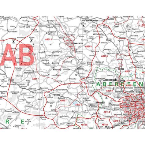 Williston Forge Aberdeenshire Detailed Postcode Wall Map With Area