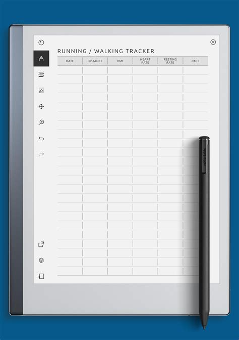 Download Printable Simple Running And Walking Tracker Template Pdf