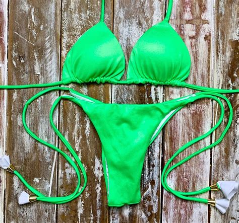 Damen Sexy Brasilianische Tropische Bademodethong Bikini Etsy