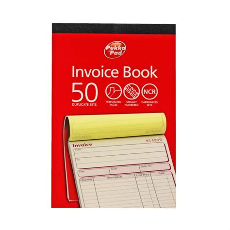 DUPLICATE INVOICE BOOK NCR Carbonless Receipt Record Numbered Pad 50