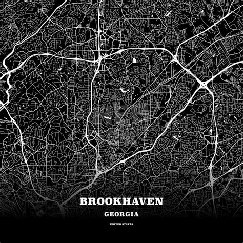 Brookhaven Georgia USA Map Poster Template Map Poster Usa Map