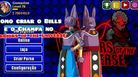 Como Criar O Bill E O Champa No Warriors Of The Universe Dragon Ball