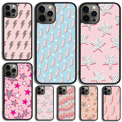 Preppy Stars Lightning Pink Phone Case For Iphone 14 15 13 12 Mini Xr