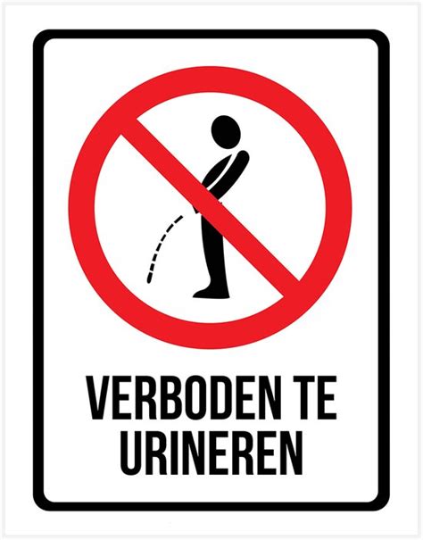 Pictogram Bord Verboden Te Urineren 19 X 25 Cm Wildplassen