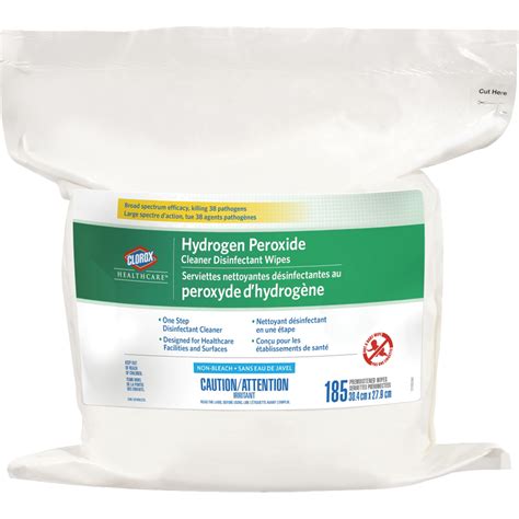 Clorox Healthcare® Hydrogen Peroxide Cleaner Disinfecting Wipes 185 Count Surseal Packaging