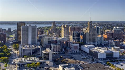 Office Towers In Downtown Buffalo New York Aerial Stock Photo Dxp002