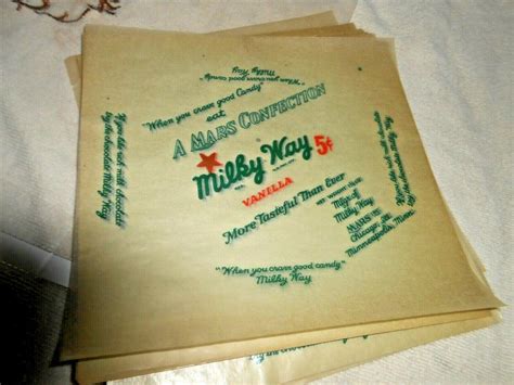 Vintage 1930s Mars Milky Way Chocolate 5 Cent Candy Bar Wrappers 40