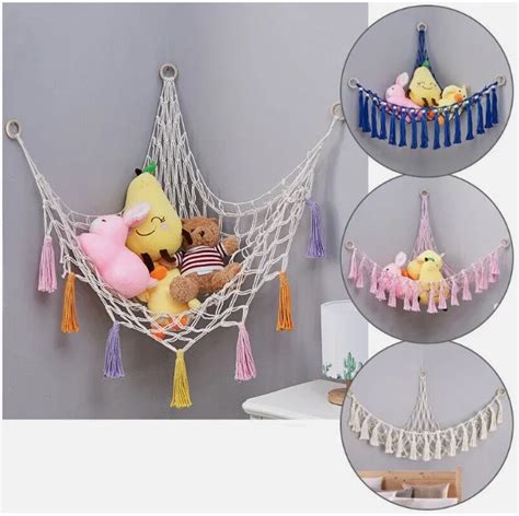 Toy Hammock Net Organizer Corner Stuffed Animal Storage Hammock Plush