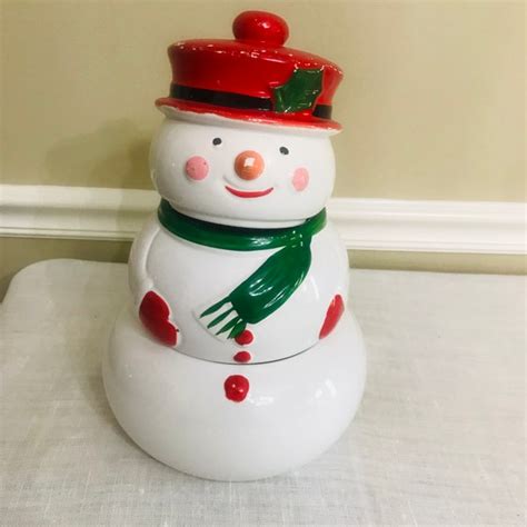 Snowman Cookie Jar Etsy