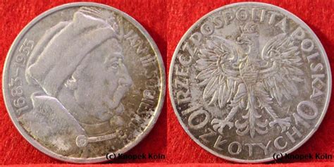 Polen 10 Zlotych 1933 Jan III Sobieski 10 Zloty Silber Ss MA Shops