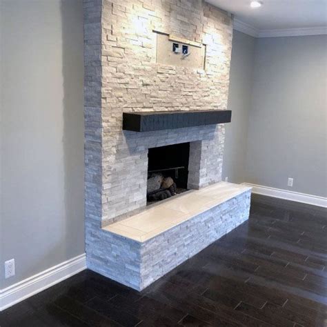 Top 60 Best Stacked Stone Fireplace Ideas - Interior Designs