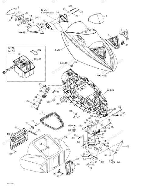 Sea Doo Personal Watercraft 2002 Oem Parts Diagram For Front Storage Compartment