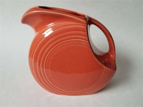 Fiesta Large Disc Disk Water Pitcher Persimmon Fiestaware In 2023