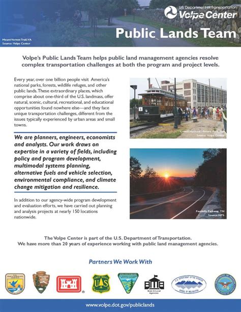 Public Lands Team Volpe National Transportation Systems Center