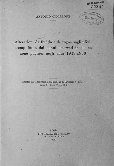 Alterazioni Da Freddo E Da Rogna Sugli Ulivi Esemplificate Dai Danni