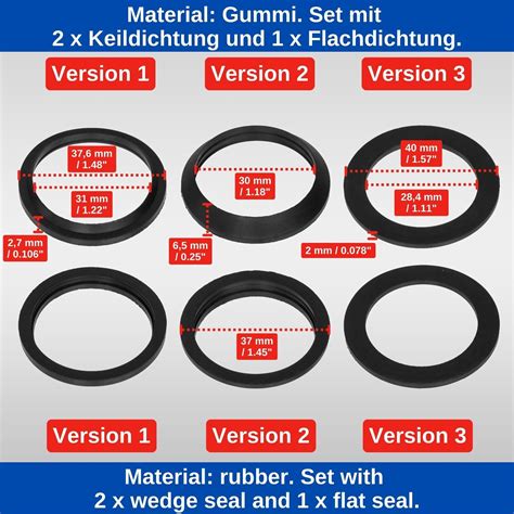 Dichtungsset 1 ¼ Siphon Flachdichtung Waschbecken Keildichtung