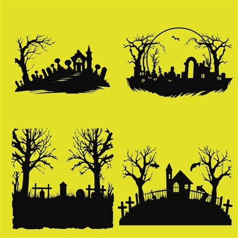 Premium Vector Enigmatic Halloween Silhouette Scene Illustration