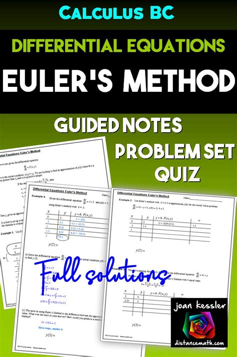 Euler S Method Differential Equations Calculus Calculus Ap Calculus