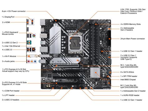 ASUS PRIME B660M A AC D4 LGA 1700 Intel 12th 13th Gen MATX