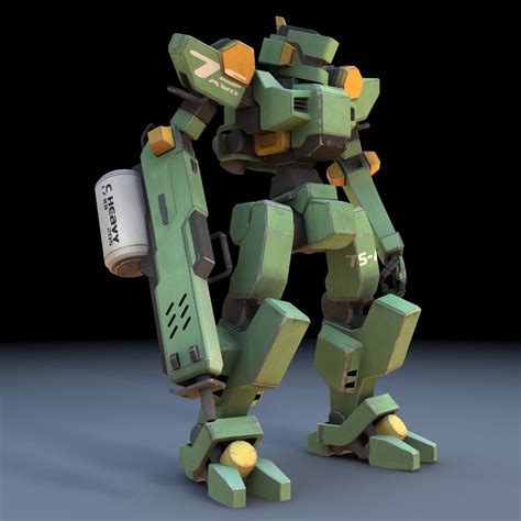 3D Model Sentinel Robot Mech Fbx Format VR AR Low Poly Rigged