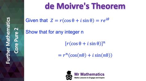 De Moivres Theorem Mr Mathematics