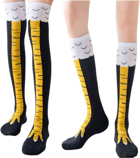 2 Pair Funny Chicken Legs Socks24 Inch Knee Socks12 Inch