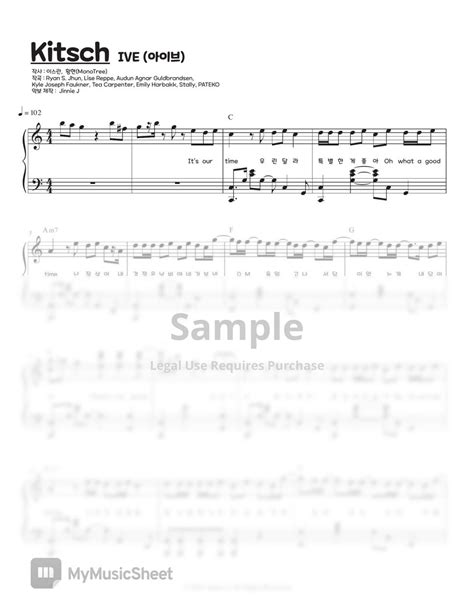 IVE 아이브 Kitsch B key C key Sheets by Jinnie J