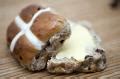 Buttered Hot Cross Bun Creative Commons Stock Image