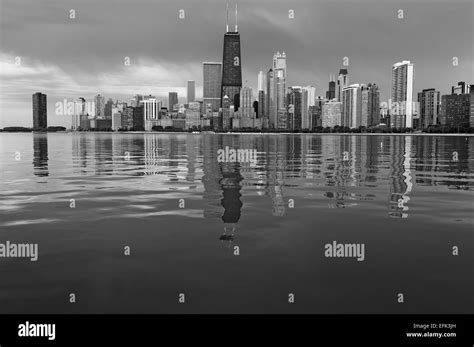 Chicago Skyline. Black and white image of Chicago, Illinois Stock Photo ...