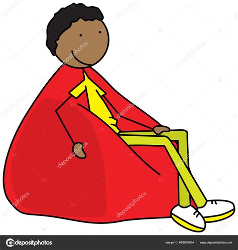 Cartoon Illustration Boy Sitting Bean Bag Chair Stock Vector by ©nahhan ...