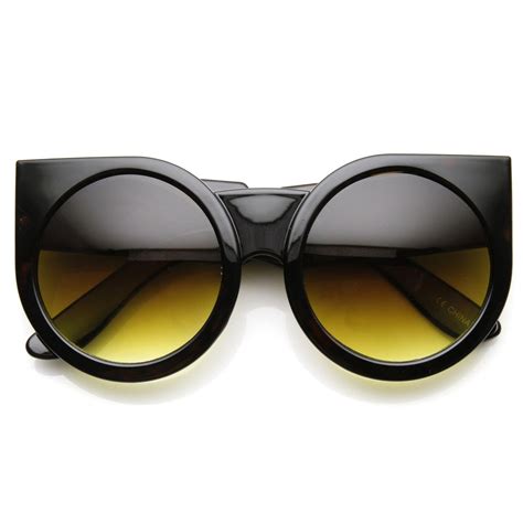 Womens Fashion Super Bold Round Cat Eye Sunglasses Zerouv