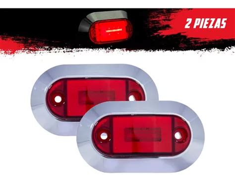 2 Plafones Laterales 3 Leds Arillo De Gel Rojo Tunelight Meses Sin