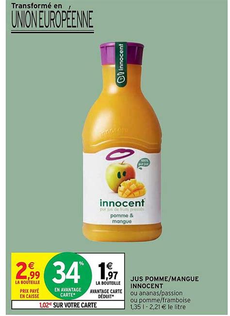 Promo Jus Pomme Mangue Innocent Chez Intermarche