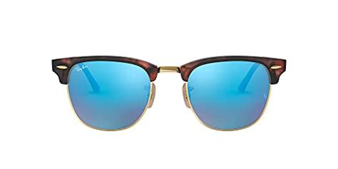 Ray Ban Rb3016 Clubmaster Square Sunglasses Sand Havana On Goldgrey Mirror Blue 49 Mm Health