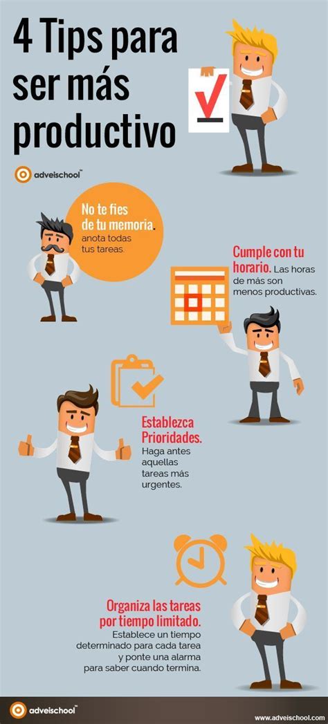 4 Tips para Ser Más Productivo Motivación laboral Administracion de