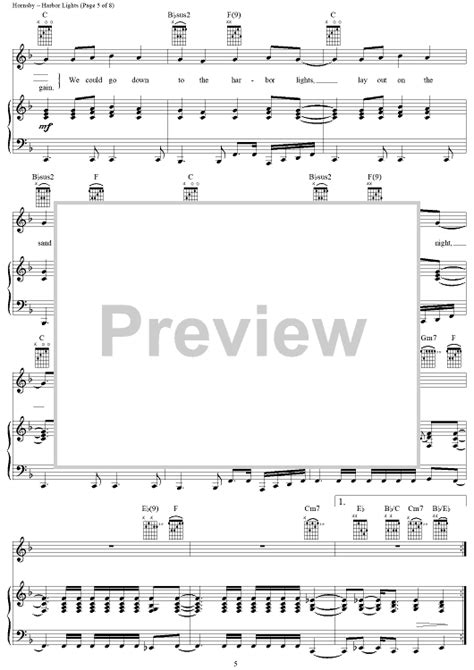 Harbor Lights Sheet Music By Bruce Hornsby For Pianovocalchords Sheet Music Now