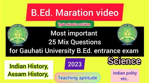 Most Important Mix Questions Regarding B Ed Entrance Exam Of