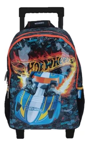Mochila Hot Wheels Primaria Con Carro Uni Env O Gratis