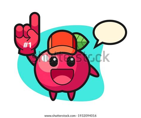 Apple Illustration Cartoon Number 1 Fans Stock Vector Royalty Free