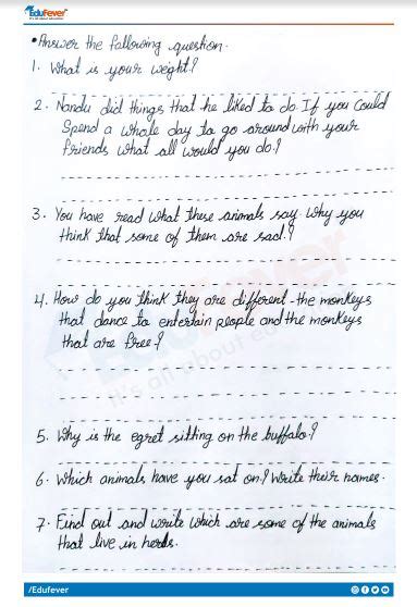 CBSE Class 4 EVS A Day With Nandu Worksheet With Solutions