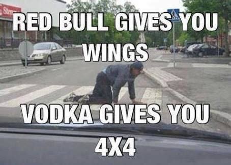 Red bull = wings vs vodka = 4x4 : r/funny