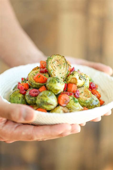 Balsamic Roasted Brussels Sprouts And Carrots Damn Delicious