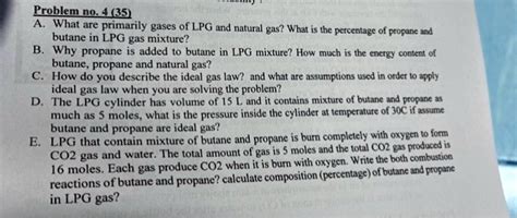 Solved Problem No 4352 What Are Primarily Gases Of Lpg And Natural Gas What Is The Percentage