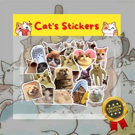 Jual 50PCS STICKER KUCING CAT STICKER MEME KUCING KUCING LUCU